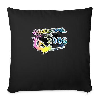 Génial depuis 2006. Style de vie Wakeboard - Housse de coussin décorative 45 x 45 cm - noir - Devant