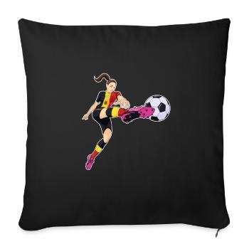 Équipe de Belgique de football I Football Belgique - Housse de coussin décorative 45 x 45 cm - noir - Devant