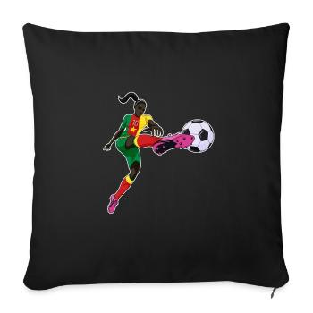 Équipe du Cameroun de football I Football Cameroun - Housse de coussin décorative 45 x 45 cm - noir - Devant