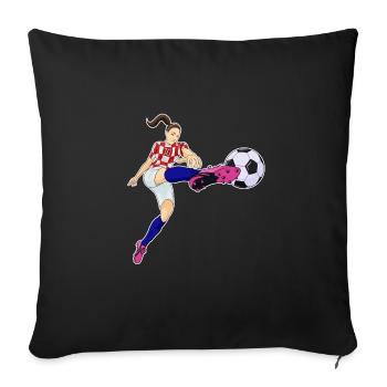 Équipe de Croatie de football I Football Croatie - Housse de coussin décorative 45 x 45 cm - noir - Devant