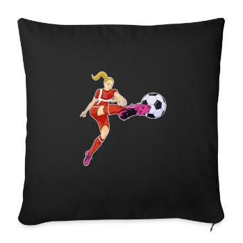 Équipe du Danemark de football I Football Danemark - Housse de coussin décorative 45 x 45 cm - noir - Devant