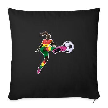 Équipe du Ghana de football I Football Ghana - Housse de coussin décorative 45 x 45 cm - noir - Devant