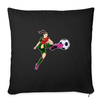 Équipe du Portugal de football I Football Portugal - Housse de coussin décorative 45 x 45 cm - noir - Devant
