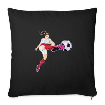 Équipe de Pologne de football I Football Pologne - Housse de coussin décorative 45 x 45 cm - noir - Devant