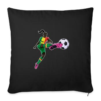 Senegalese National Soccer Team I Football Senegal - Sofa pillowcase 17,3'' x 17,3'' (45 x 45 cm) - black - Front