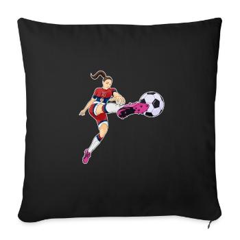 Équipe de Serbie de football I Football Serbie - Housse de coussin décorative 45 x 45 cm - noir - Devant