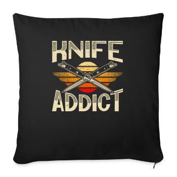 Knife Addict Knife Collection Collectionneur de couteaux - Housse de coussin décorative 45 x 45 cm - noir - Devant