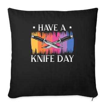 Have A Knife Day Knifeologist Knife Collecting - Sofa pillowcase 17,3'' x 17,3'' (45 x 45 cm) - black - Front