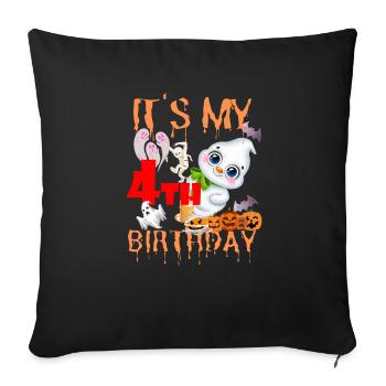 IT'S MY BIRTHDAY 4TH Halloween Ghosts Ghouls - Sofa pillowcase 17,3'' x 17,3'' (45 x 45 cm) - black - Front