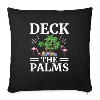 Deck The Palms Flamingo Lover Joyeux Noël - Housse de coussin décorative 45 x 45 cm - noir - Devant