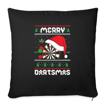 Merry Dartmas Sport Lover Joyeux Noël Jour de Noël - Housse de coussin décorative 45 x 45 cm - noir - Devant