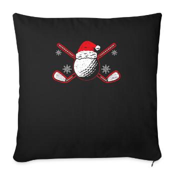 Joueur de golf Sport Golfeur Joyeux Noël Jour de Noël - Housse de coussin décorative 45 x 45 cm - noir - Devant