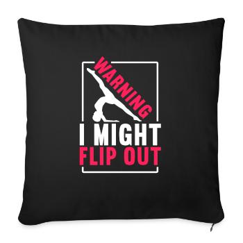 Acrobat Gymnastics Gymnastics Tumbling - Sofa pillowcase 17,3'' x 17,3'' (45 x 45 cm) - black - Front