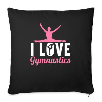 Acrobat Gymnastics Gymnastics Tumbling - Sofa pillowcase 17,3'' x 17,3'' (45 x 45 cm) - black - Front
