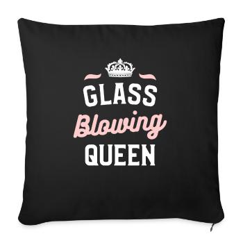 Glass Blowing Queen Glassblowing Glass Hobby Glass - Sofa pillowcase 17,3'' x 17,3'' (45 x 45 cm) - black - Front