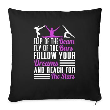 Acrobat Gymnastics Gymnastics Tumbling - Sofa pillowcase 17,3'' x 17,3'' (45 x 45 cm) - black - Front