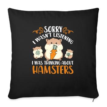 Hamster Cadeau Hamster Lovers - Housse de coussin décorative 45 x 45 cm - noir - Devant