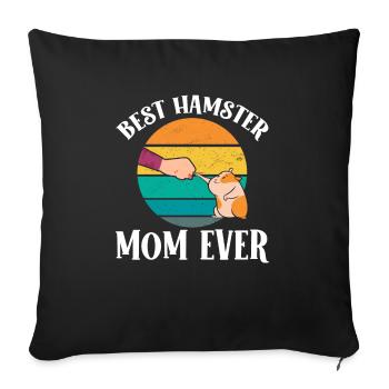 Hamster Gift Hamster Lovers - Sofa pillowcase 17,3'' x 17,3'' (45 x 45 cm) - black - Front