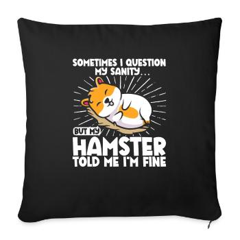 Hamster Gift Hamster Lovers - Sofa pillowcase 17,3'' x 17,3'' (45 x 45 cm) - black - Front