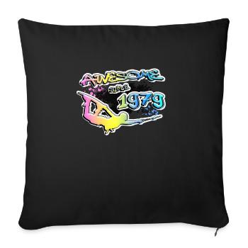 Génial depuis 1979. Style de vie de wakeboard - Housse de coussin décorative 45 x 45 cm - noir - Devant