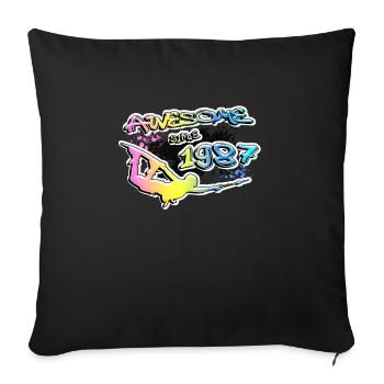 Génial depuis 1987. Style de vie de wakeboard - Housse de coussin décorative 45 x 45 cm - noir - Devant