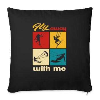 Envolez-vous avec moi. Style de vie Design vintage - Housse de coussin décorative 45 x 45 cm - noir - Devant