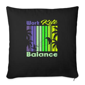 Work Kite Balance. Lifestyle Vintage Design, Work - Sofakissenbezug 45 x 45 cm - Schwarz - Vorne