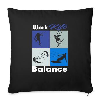 Work Kite Balance. Lifestyle Vintage Design, Work - Sofakissenbezug 45 x 45 cm - Schwarz - Vorne