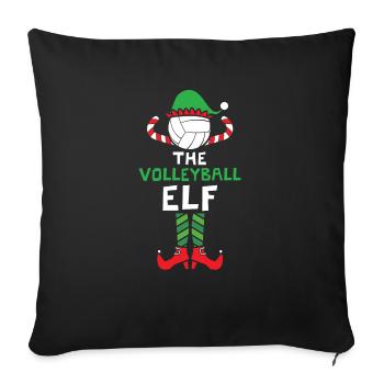 Le Volleyball Elf Sport Joyeux Noël Jour de Noël - Housse de coussin décorative 45 x 45 cm - noir - Devant
