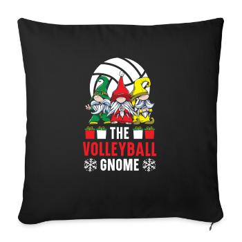 Le gnome de volleyball Joyeux Noël Jour de Noël - Housse de coussin décorative 45 x 45 cm - noir - Devant