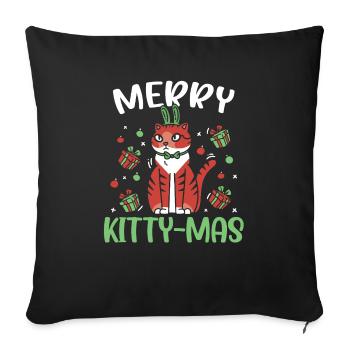 Merry Kitty-mas Christmas Day Cat Lover Kitty Miau - Sofakissenbezug 45 x 45 cm - Schwarz - Vorne