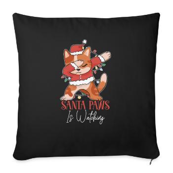 Cat Whisperer Noël Jour de Noël Chat Amant Kitty Meow - Housse de coussin décorative 45 x 45 cm - noir - Devant