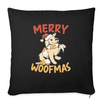 Merry Woofmas Christmas Day Dog Lover Puppy Owner - Housse de coussin décorative 45 x 45 cm - noir - Devant