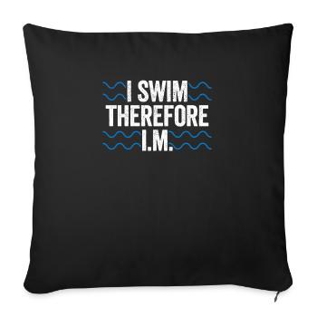 Je nage aussi I.M. Drôle de medley individuel Schwimmen - Housse de coussin décorative 45 x 45 cm - noir - Devant