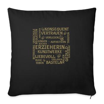Erzieherin Brainstorming Shirt - Sofakissenbezug 45 x 45 cm - Schwarz - Vorne