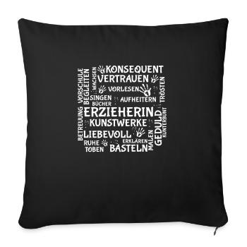 Erzieherin Brainstorming Shirt - Sofakissenbezug 45 x 45 cm - Schwarz - Vorne