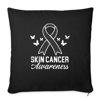 Skin Cancer Warrior Skin Cancer Awareness - Sofa pillowcase 17,3'' x 17,3'' (45 x 45 cm) - black - Front