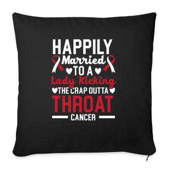 Throat Cancer Head and Neck Cancer Awareness - Sofa pillowcase 17,3'' x 17,3'' (45 x 45 cm) - black - Front