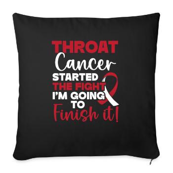 Throat Cancer Head and Neck Cancer Awareness - Sofa pillowcase 17,3'' x 17,3'' (45 x 45 cm) - black - Front