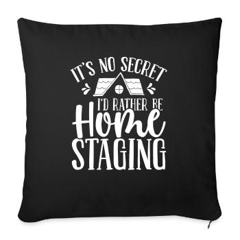 Home Staging House Showing Interior - Sofa pillowcase 17,3'' x 17,3'' (45 x 45 cm) - black - Front