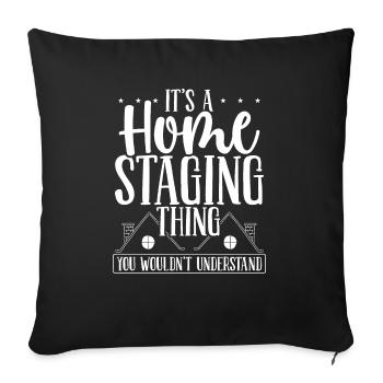 Home Stager Interior Its a Home Staging ThingHomeH - Sofa pillowcase 17,3'' x 17,3'' (45 x 45 cm) - black - Front