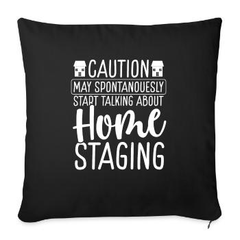 Home Staging Interior Home Stager House Showing - Sofa pillowcase 17,3'' x 17,3'' (45 x 45 cm) - black - Front