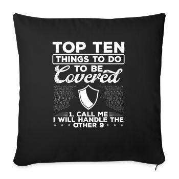 Agent d’assurance Top Ten Choses à couvrir - Housse de coussin décorative 45 x 45 cm - noir - Devant