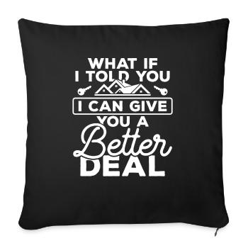 Agent immobilier Je peux vous donner une meilleure offre - Housse de coussin décorative 45 x 45 cm - noir - Devant