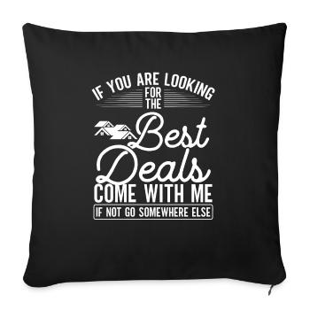 Real Estate Agent Best Deals come with me Broker - Sofa pillowcase 17,3'' x 17,3'' (45 x 45 cm) - black - Front