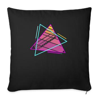 Retro Vintage Classic Harmonica Instrument - Sofa pillowcase 17,3'' x 17,3'' (45 x 45 cm) - black - Front