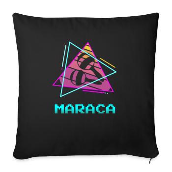 Retro Vintage Classic Maraca Player Instrument - Sofa pillowcase 17,3'' x 17,3'' (45 x 45 cm) - black - Front