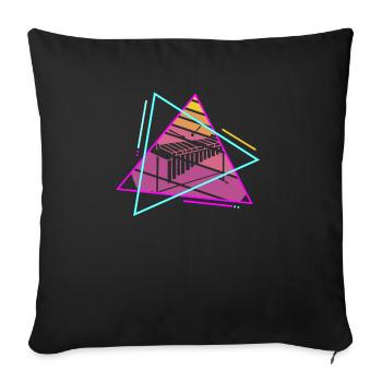 Retro Vintage Classic Marimba Player Instrument - Sofa pillowcase 17,3'' x 17,3'' (45 x 45 cm) - black - Front