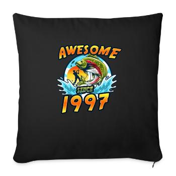 Awesome since 1997. Angel, Angler Geburtstag - Sofakissenbezug 45 x 45 cm - Schwarz - Vorne