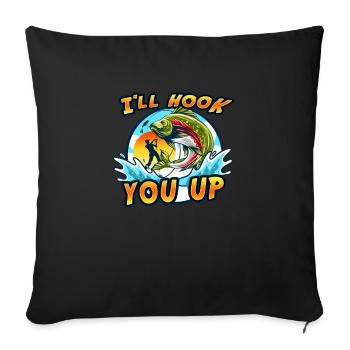 Je vais vous brancher. Pêche, Pêche - Housse de coussin décorative 45 x 45 cm - noir - Devant